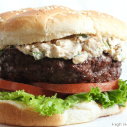 Onion Jalapeño Shmear Burger (