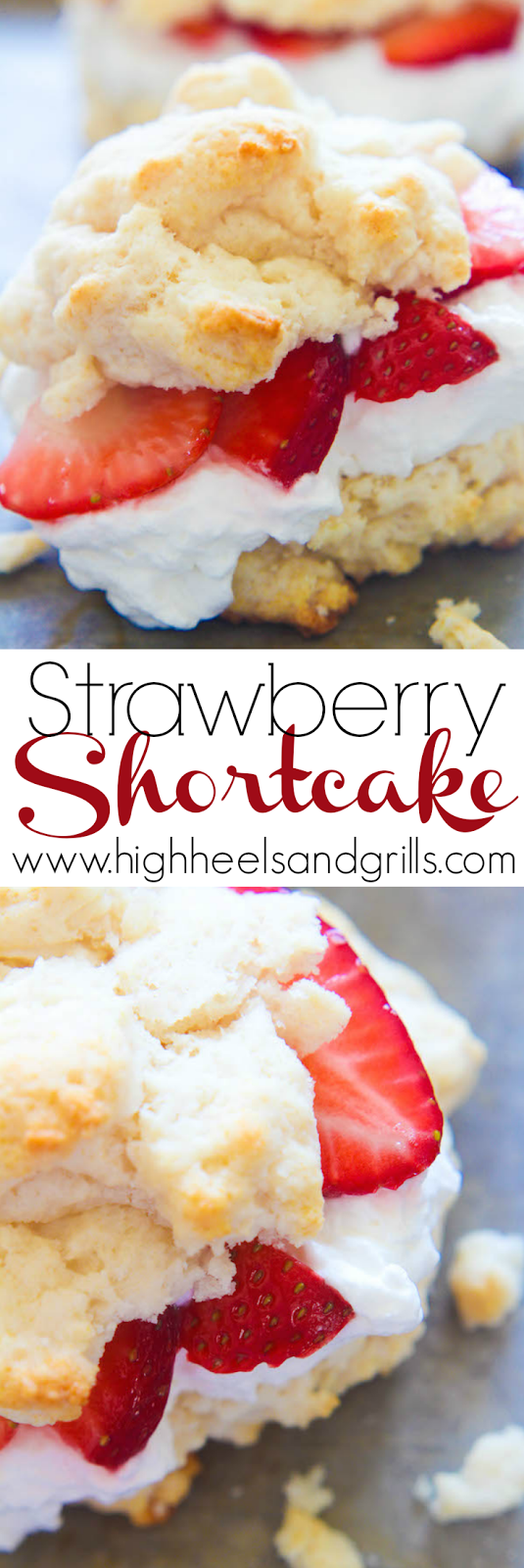 Strawberry Shortcake - Crisp biscuits, homemade whipped cream and sugared strawberries. These are great as a breakfast OR a dessert! 