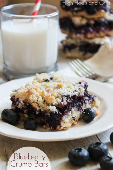 Blueberry Crumb Bars - High Heels and Grills